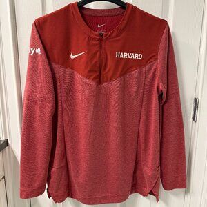 Nike Harvard IVY League Red 1/2 Zip Long Sleeve Team Top Size Medium